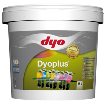 DYOPLUS Интерьерная краска Для обоев и стен глубокоматовая 15 л